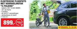 Hubo Elektrische plooifiets met voorwielmotor e-folding aanbieding