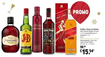 Vodka, rhum of whisky
