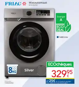 Eldi Friac Wasautomaat WA8402SA aanbieding