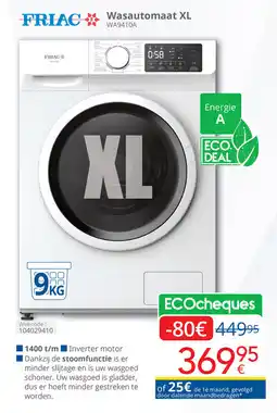 Eldi Friac Wasautomaat XL WA9410A aanbieding