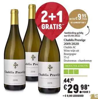 Delhaize Chablis Prestige 2019/2020 aanbieding