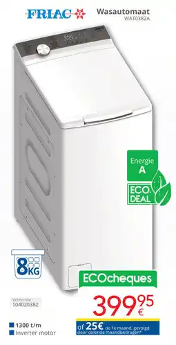 Eldi Friac Wasautomaat WAT0382A aanbieding