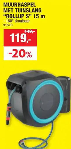 Hubo Muurhaspel met tuinslang ROLLUP S aanbieding