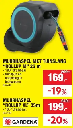 Hubo Muurhaspel met tuinslang ROLLUP M aanbieding