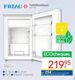 Eldi Friac Tafelkoelkast kk1710 aanbieding