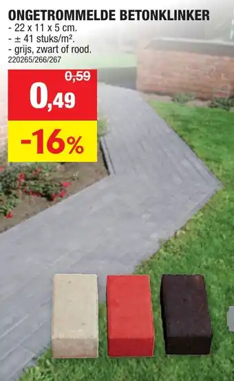 Hubo Ongetrommelde betonklinker aanbieding