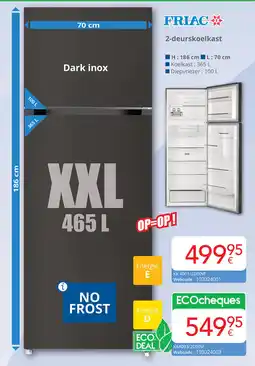 Eldi Friac 2-deurskoelkast aanbieding