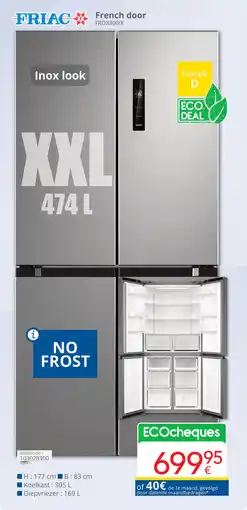 Eldi Friac french door FRD8300II aanbieding
