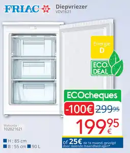 Eldi Friac Diepvriezer VDV1621 aanbieding
