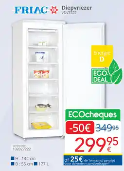 Eldi Friac Diepvriezer VDV7222 aanbieding
