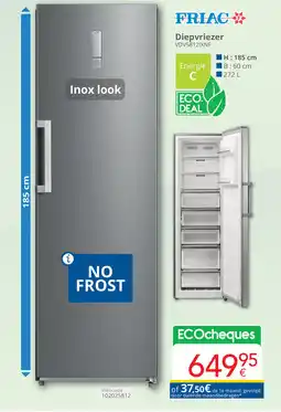 Eldi Friac Diepvriezer VDV5812IXNF aanbieding