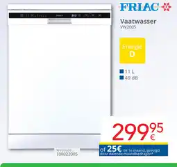 Eldi Friac Vaatwasser VW2005 aanbieding