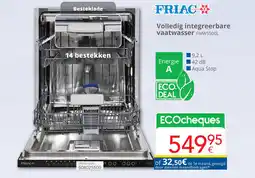 Eldi Friac Volledig integreerbare vaatwasser FIVW5500L aanbieding