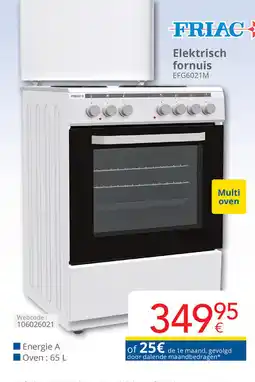 Eldi Friac Elektrisch fornuis EFG6021M aanbieding
