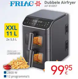 Eldi Friac dubbele airfryer AIF 8100ST aanbieding