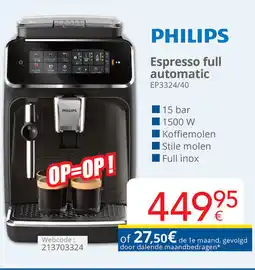 Eldi Philips Espresso full automatic EP3324/40 aanbieding