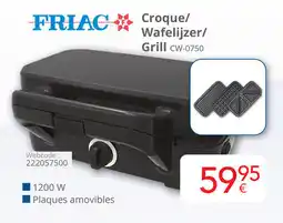 Eldi Friac Croque/ Wafelijzer/ Grill CW-0750 aanbieding