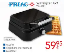 Eldi Friac Wafelijzer 4x7 WM-7001 aanbieding