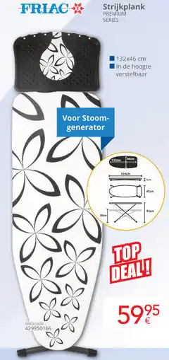 Eldi Friac Strijkplank PREMIUM SERIES aanbieding