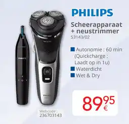 Eldi Philips Scheerapparaat + neustrimmer S3143/02 aanbieding