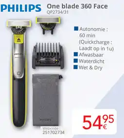 Eldi Philips One blade 360 Face QP2734/31 aanbieding