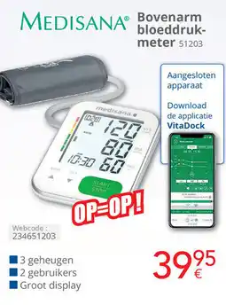 Eldi Medisana bovenarm bloeddruk meter 51203 aanbieding
