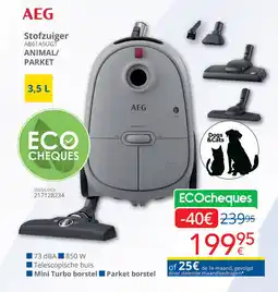 Eldi AEG Stofzuiger AB61A5UGT ANIMAL/ PARKET aanbieding