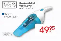 Eldi Black+ decker Kruimeldief Wet&Dry WDC115WA-QW aanbieding