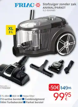 Eldi Friac Stofzuiger zonder zak ANIMAL/PARKET SLS 8300NBS aanbieding