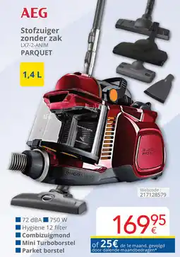 Eldi AEG Stofzuiger zonder zak LX7-2-ANIM PARQUET aanbieding