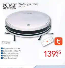 Eldi Denver Electronics Stofzuiger robot RVC-110 aanbieding
