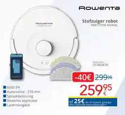 Eldi Rowenta Stofzuiger robot RR8777HW ANIMAL aanbieding