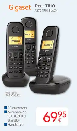 Eldi Gigaset Dect TRIO A270 TRIO BLACK aanbieding