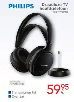 Eldi Philips Draadloze-TV hoofdtelefoon SHC5200/10 aanbieding