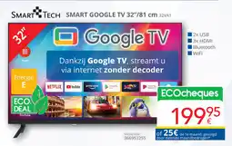 Eldi Smart tech smart google TV 32"/81 cm 32VA1 aanbieding