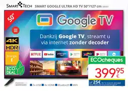Eldi Smart tech smart google ultra HD TV 50"/127 cm 50VA1 aanbieding