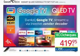 Eldi Smart tech smart q-LED google TV 50"/127 cm LE50VH1Q aanbieding