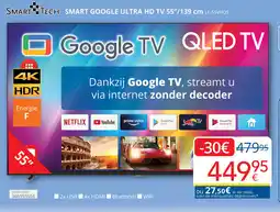 Eldi Smart tech smart google ultra HD TV 55"/139 cm LE-55VHQ5 aanbieding