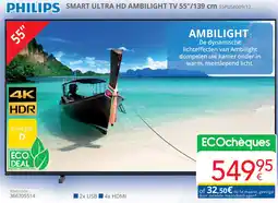 Eldi Philips smart ultra HD ambilight TV 55"/139 cm 55PUS8009/12 aanbieding