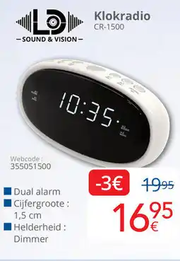 Eldi Sound & Vision Klokradio CR-1500 aanbieding