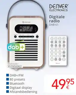 Eldi Denver electronics Digitale radio DAB-61 aanbieding