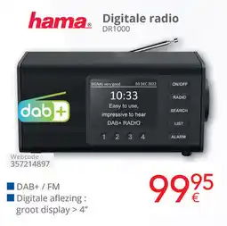 Eldi hama. Digitale radio DR1000 aanbieding