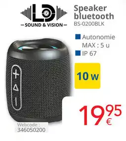Eldi Sound & vision speaker bluetooth BS-0200BLK aanbieding