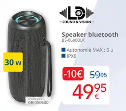 Eldi Sound & Vision Speaker bluetooth BS-0600BLK aanbieding