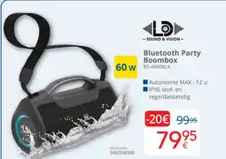 Eldi Sound & Vision Bluetooth Party Boombox BS-4000BLK aanbieding