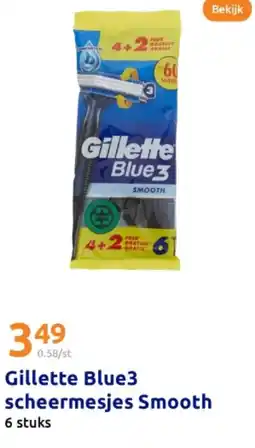 Action Gillette Blue3 scheermesjes Smooth aanbieding