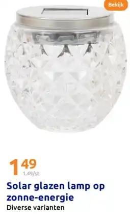 Action Solar glazen lamp op zonne-energie aanbieding