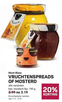 Mont Blanc Vruchtenspreads of mosterd