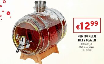 Trafic Rumtonnetje met 2 glazen aanbieding