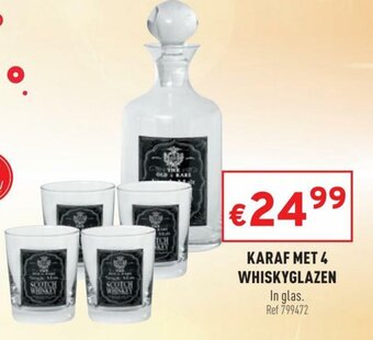 Karaf met 4 Whiskyglazen
